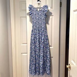 Melloday blue floral maxi dress size Small